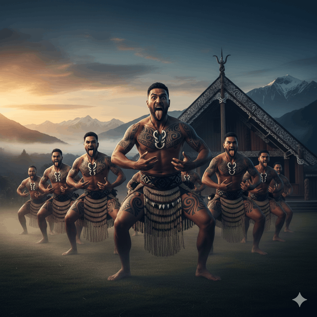 Maori Männer Tanz Der Haka Tanz – Ein kulturelles Gut der Māori